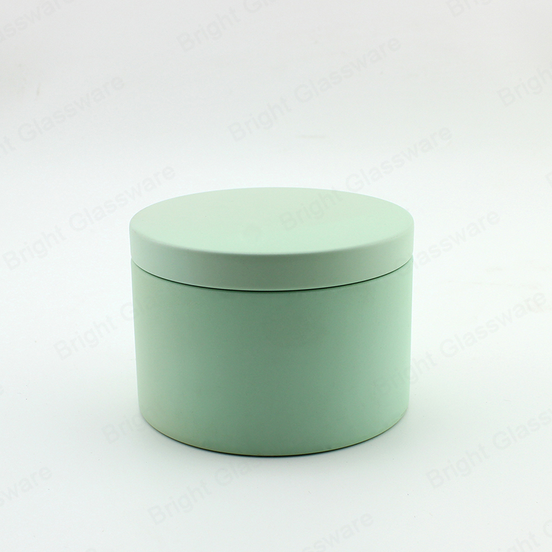 Green Tinplate Jar with Lid